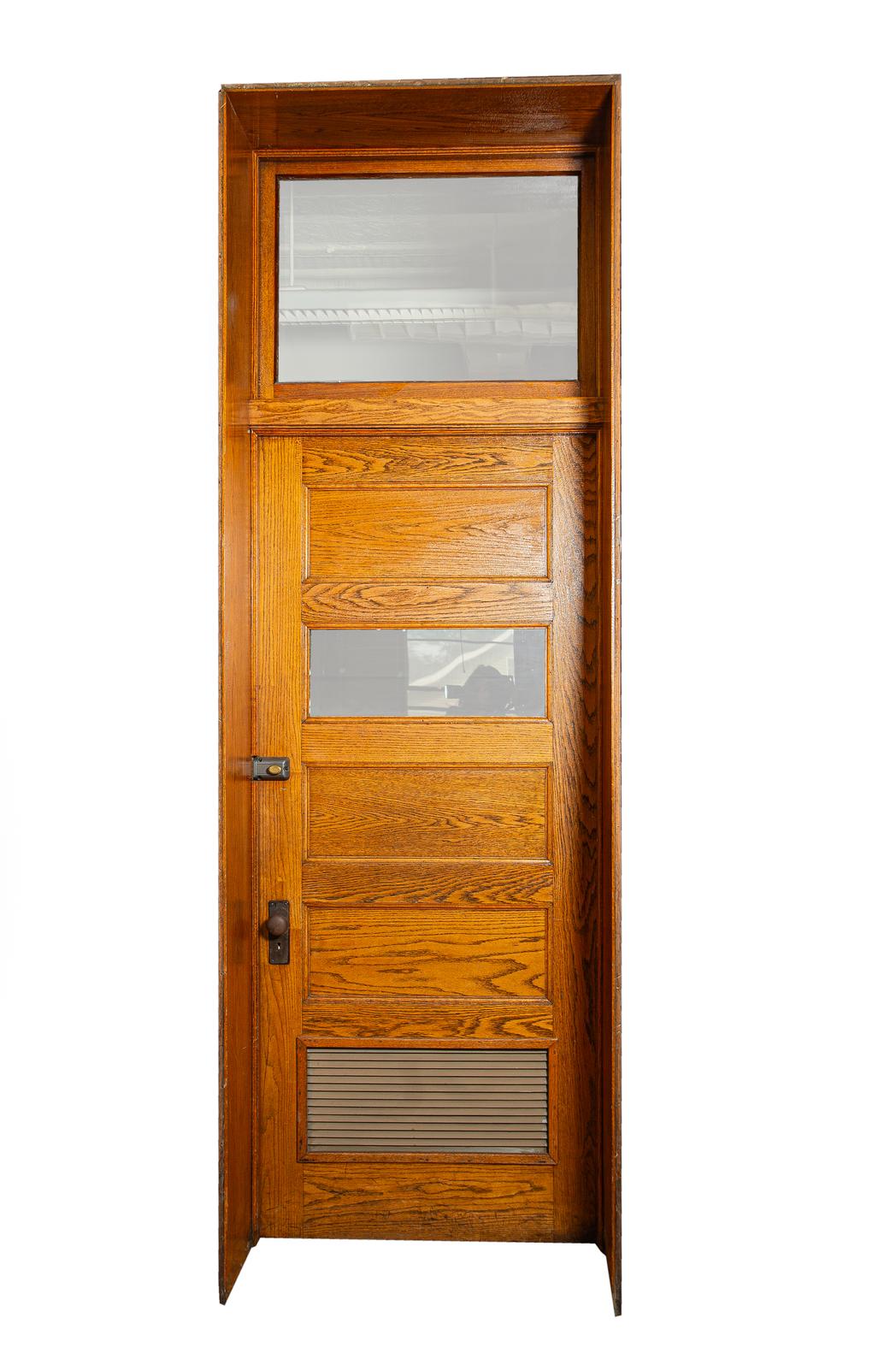 Solid Oak Panel Door with Transom 