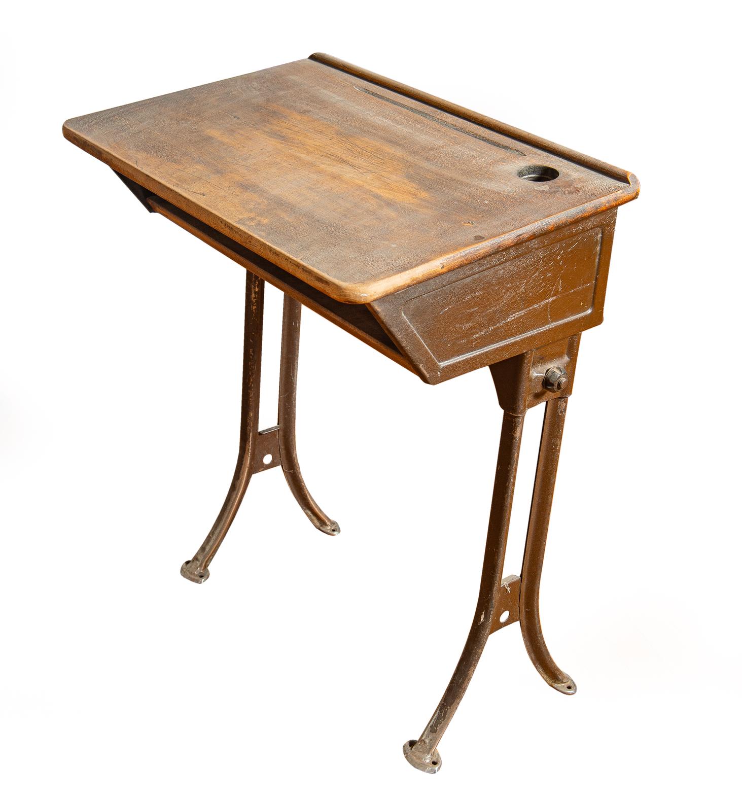 1920's School Desk and Pedestal Chair