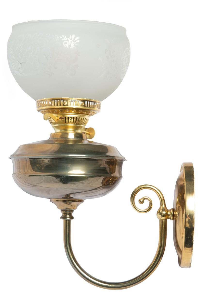 Queen Anne Victorian Single Lite Electrified Oil Lamp Wall Sconce