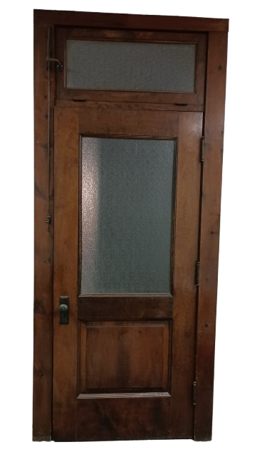 Antique Solid Birch 1/2 Lite Door w/ Transom