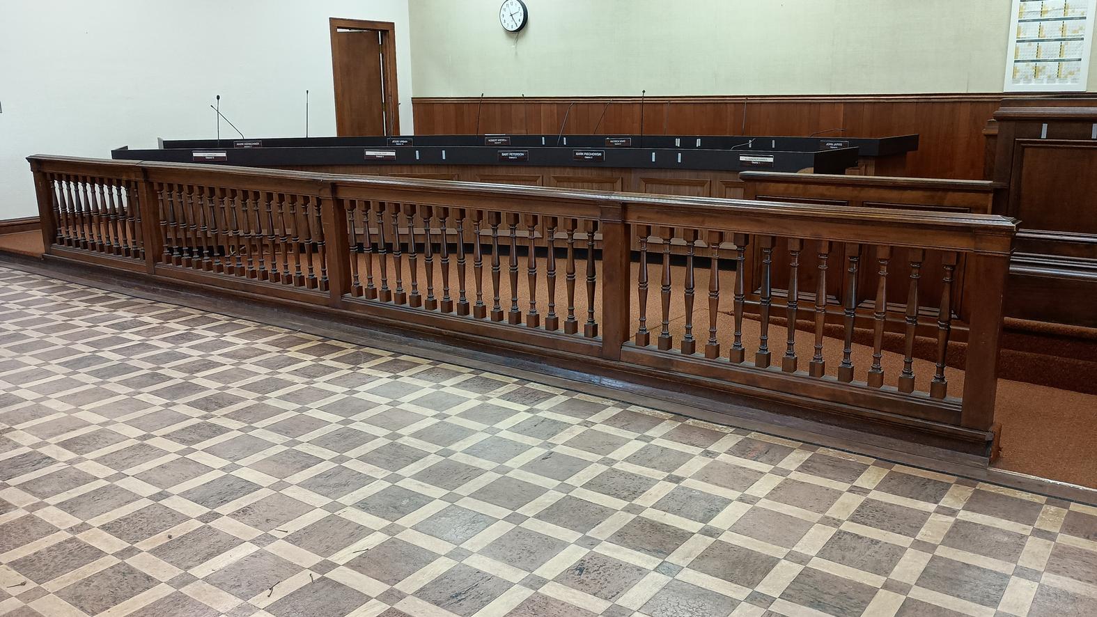 Birch Courtroom Spindle Railing