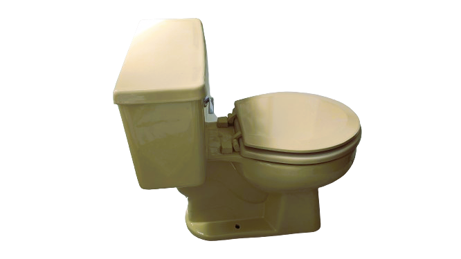 Vintage Yellow Enameled Kohler Toilet