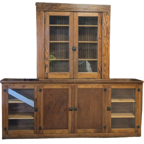 Oak Buffet with Built-In Hutch